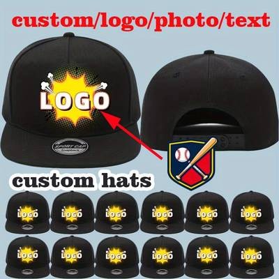 10pcs Customizable Flat Brim Baseball Caps Durable Polyester Snapbacks for Teams, Events & Branding