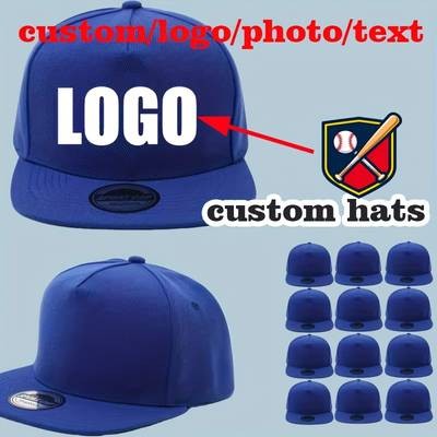 10pcs Customizable Flat Brim Baseball Caps Durable Polyester Snapbacks for Teams, Events & Branding