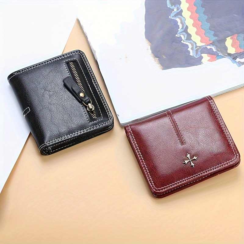 BAELLERRY Womens Slim Wallet  IC Magnetic Closure, Double-Fold Billfold, Zipper Coin Pocket & Multi-Card Holder