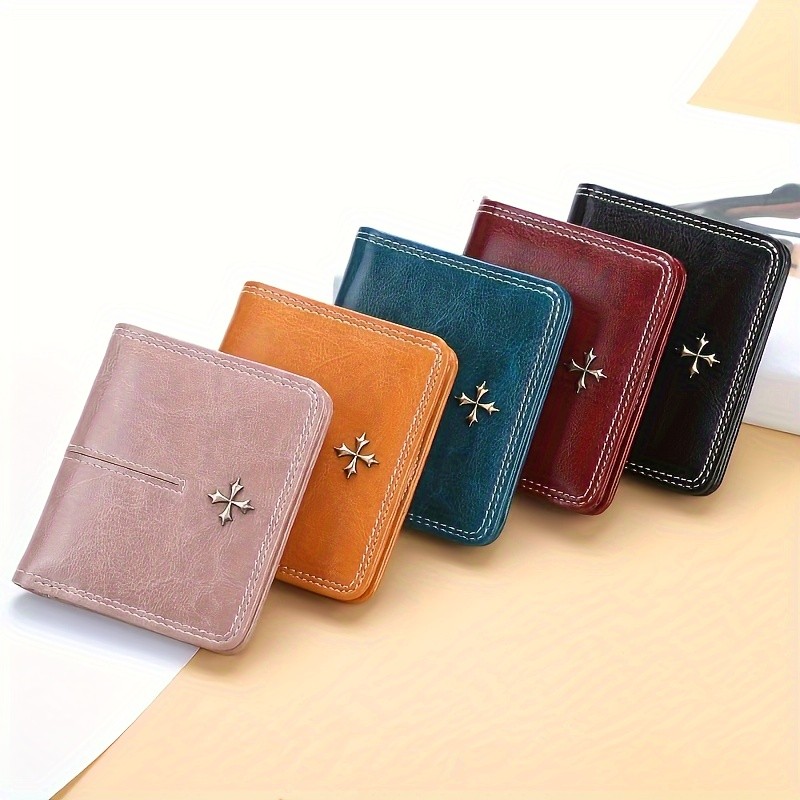 BAELLERRY Womens Slim Wallet  IC Magnetic Closure, Double-Fold Billfold, Zipper Coin Pocket & Multi-Card Holder
