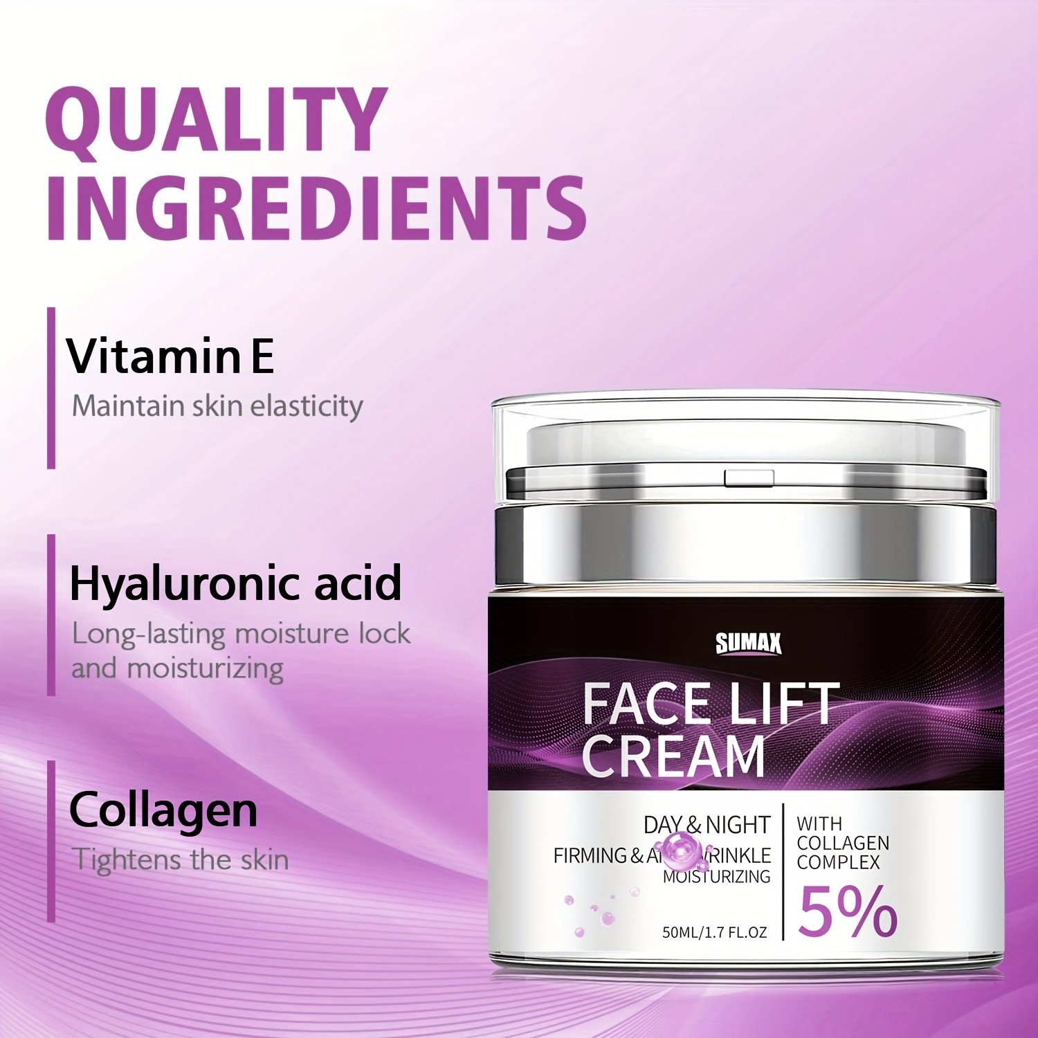 SUMAX Face & Neck Firming Cream Lifting, Elasticity-Boosting, Deeply Moisturising Day & Night Care