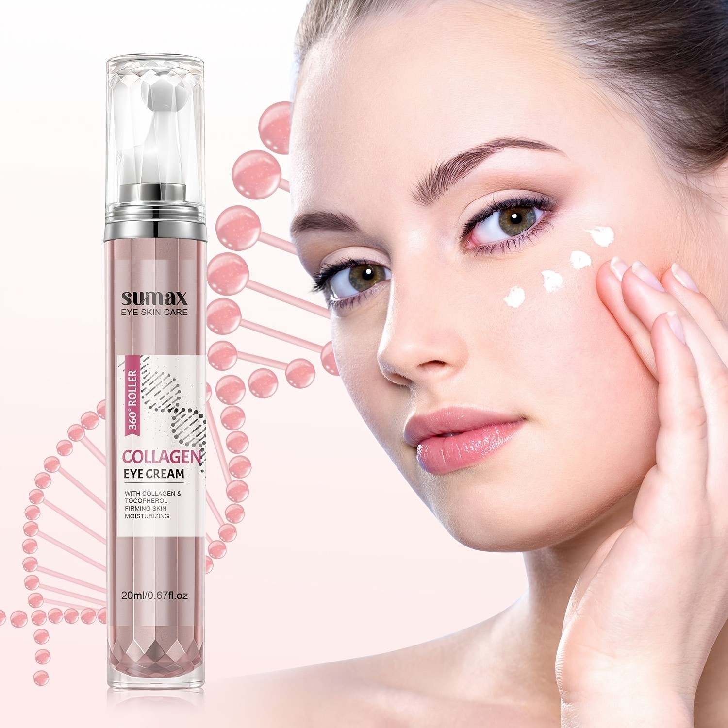 SUMAX Collagen Eye Cream  Retinol + Collagen Firming Treatment with 360 Massage Applicator