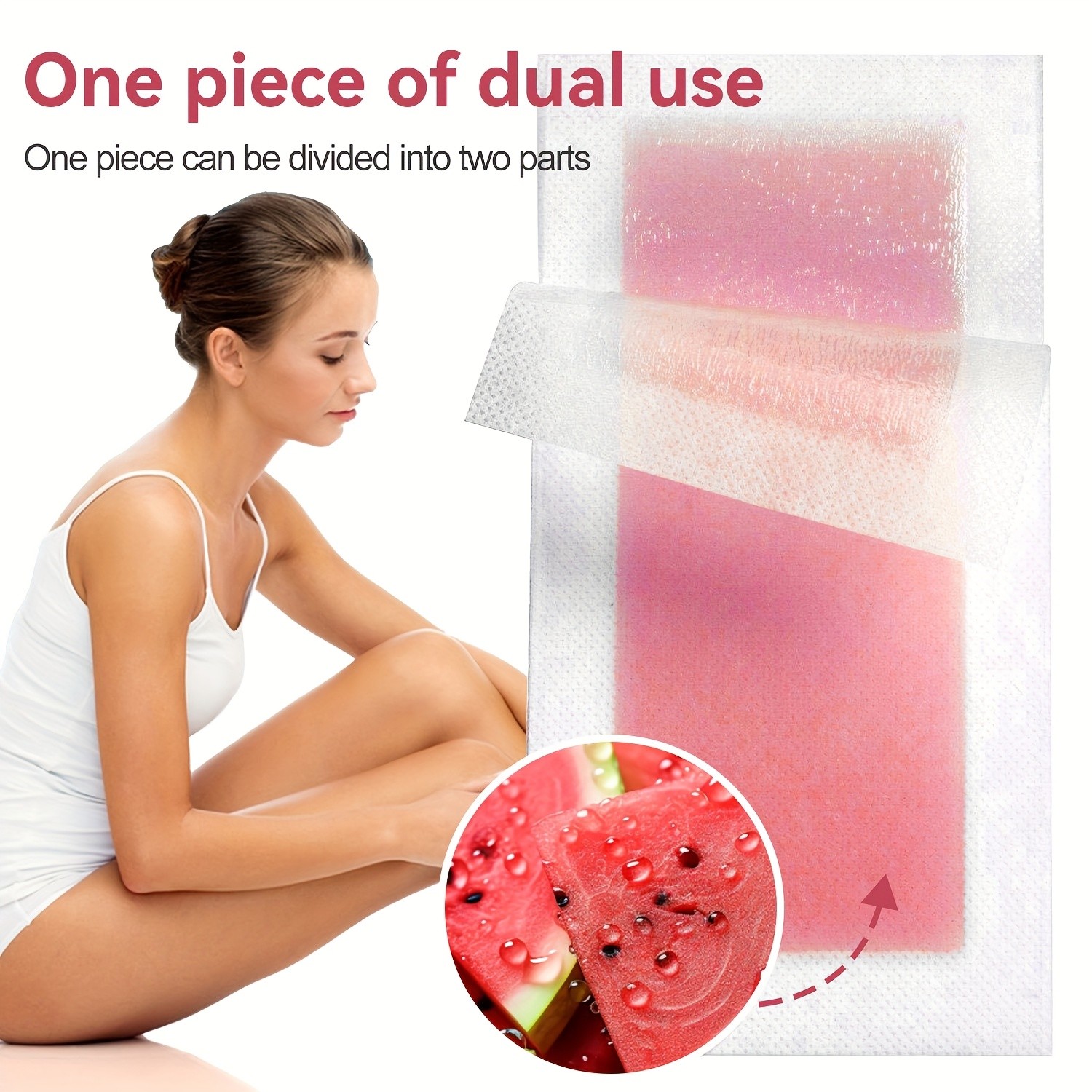 SUMAX Whole Body Wax Strips Kit  40 Watermelon-Infused Double-Sided Strips + 4 Calming Oil Wipes