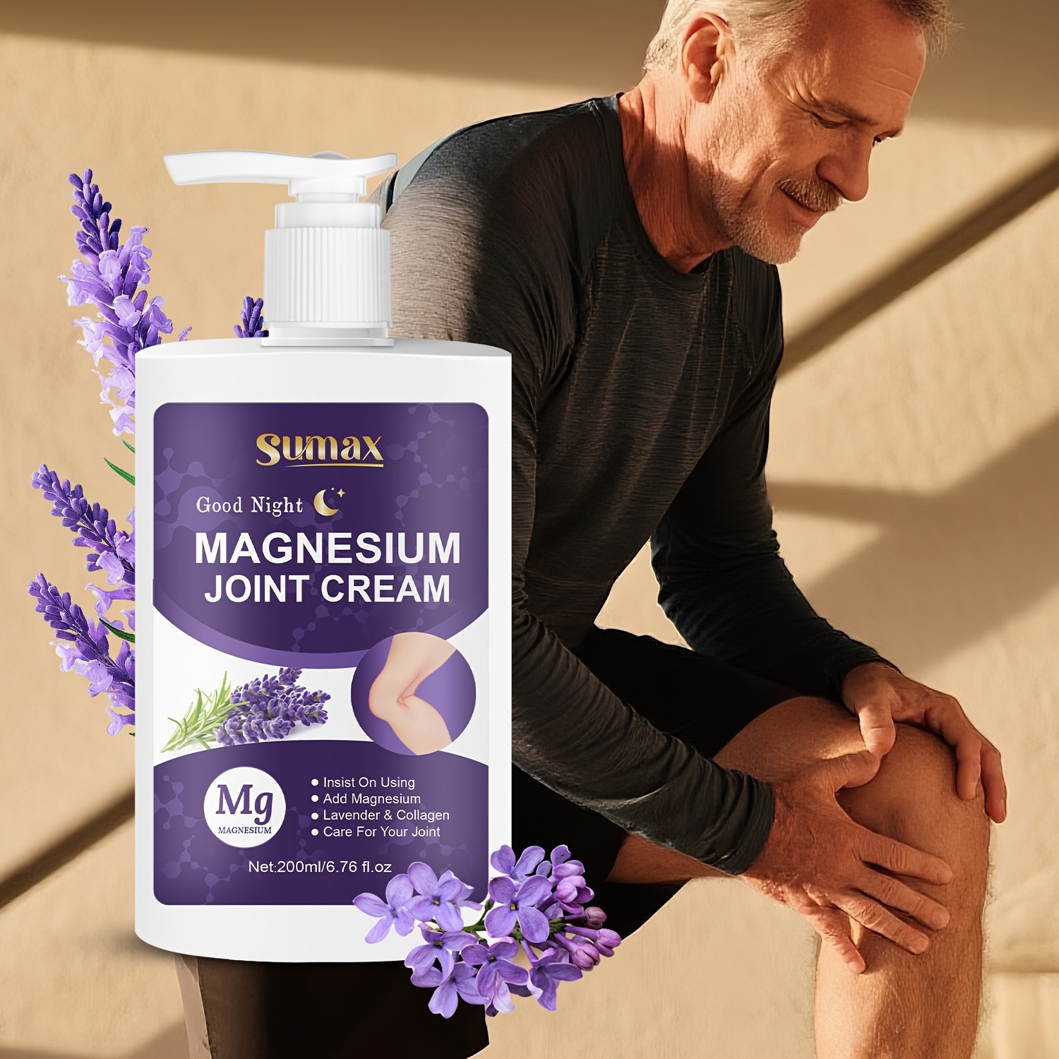 SUMAX Extra-Large Magnesium Cream with Lavender  Fast-Absorbing Joint & Muscle Care for All Ages