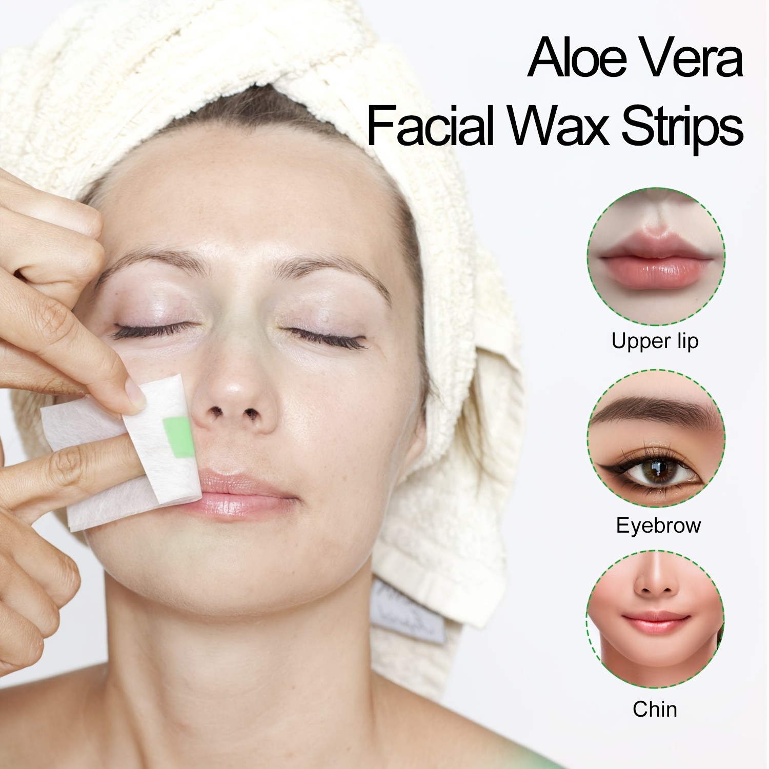 SUMAX 72pcs Aloe Vera Facial Wax Strips  Quick, Moisturizing & Easy Hair Removal for Face & Body