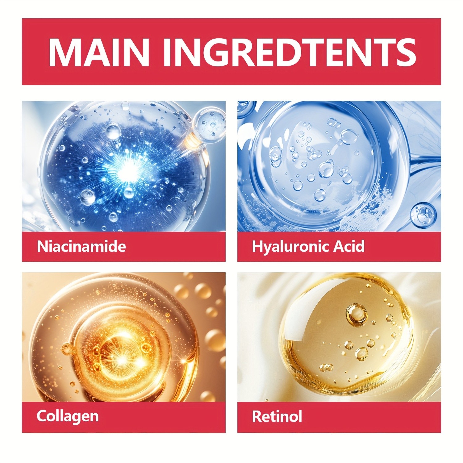 SUMAX Niacinamide 10+ Glass Serum  Alcohol-Free Hydrating & Brightening Facial Serum with Retinol, HA & Glycerin