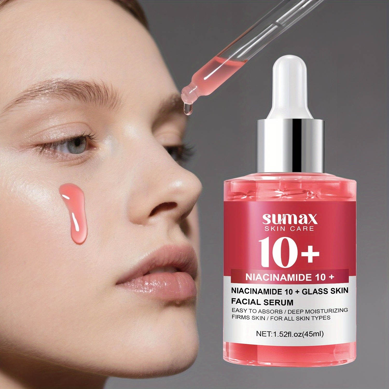 SUMAX Niacinamide 10+ Glass Serum  Alcohol-Free Hydrating & Brightening Facial Serum with Retinol, HA & Glycerin