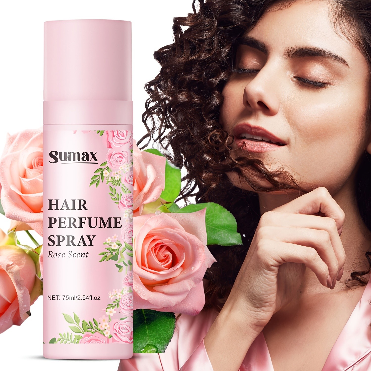 SUMAX Rose Hair Perfume Spray  75ml Long-Lasting Floral Mist for Hair & Body with Plant-Based Squalane