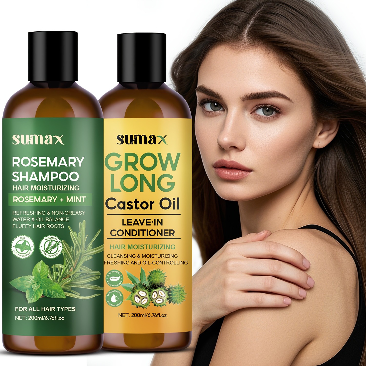 SUMAX Rosemary Hair Shampoo & Conditioner Set  Deep Cleansing, Volumizing & Shine-Boosting Hair Care Duo