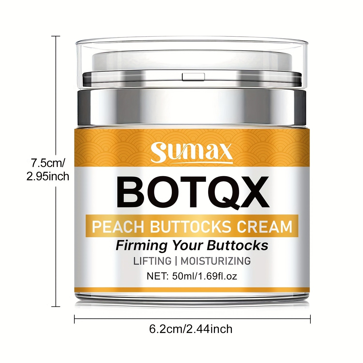 SUMAX Peach Butt Lift & Firming Cream  Hyaluronic Acid, Vitamin C & Collagen Formula (50ml / 1.69 fl.oz)
