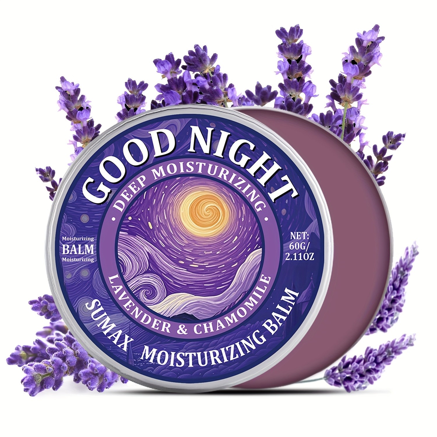 SUMAX Good Night Balm 60g  Lavender, Chamomile, Coconut & Jojoba Oil Moisturizing Night Balm (Alcohol-Free)
