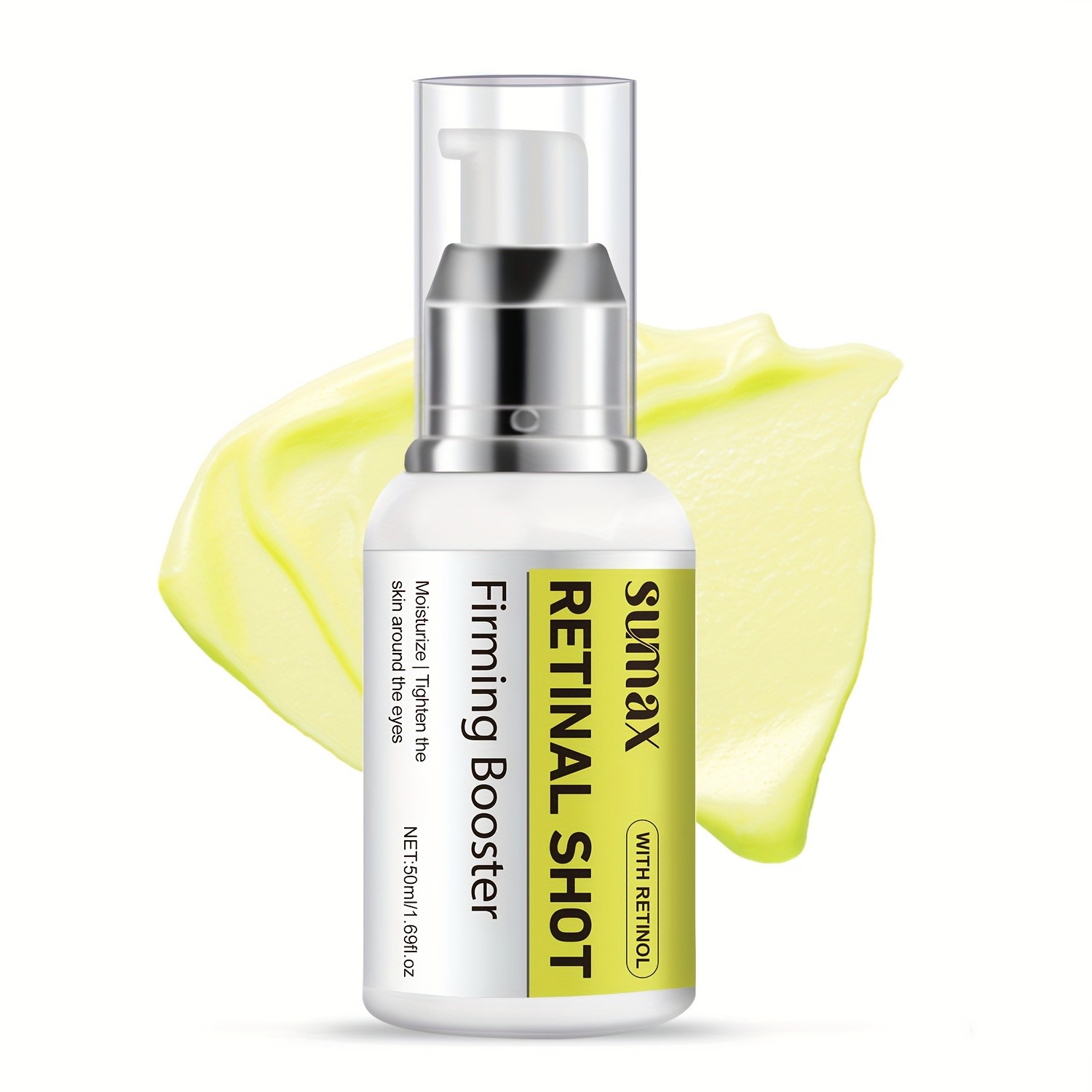 SUMAX Retinol Eye Cream 50ml  White Press Bottle, Hydrating & Moisturizing Eye & Face Serum for All Skin Types