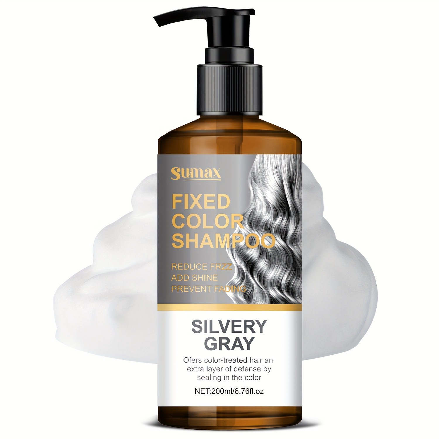 SUMAX 200ml Silvery Grey / Smoke Grey Color-Locking Shampoo  Long-Lasting Uniform Color + Hair Dye Formula