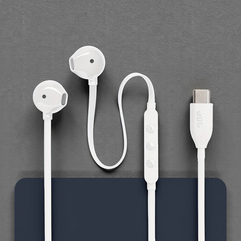 JBL TUNE305C Wireless-Inspired USB-C Headphones  Noise Cancelling, Type-C Quick Charge & Sleek Orange Design