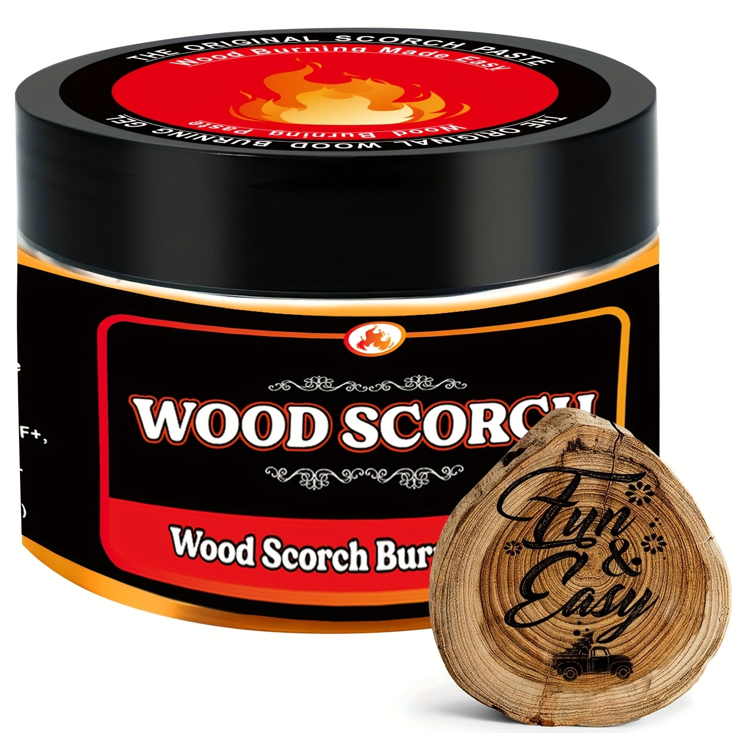 FLYSEA Scorch Burning Gel 4oz (120ml)  Easy DIY Craft Gel for Wood Branding, Stenciling & Detailed Art Patterns