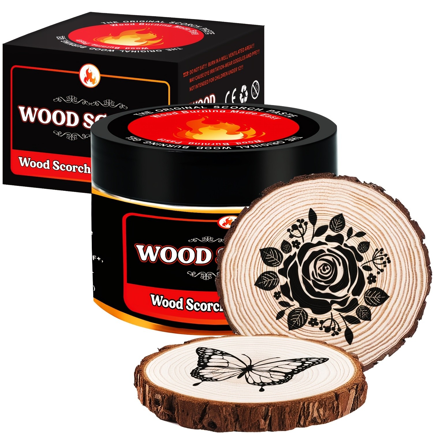 FLYSEA Scorch Burning Gel 4oz (120ml)  Easy DIY Craft Gel for Wood Branding, Stenciling & Detailed Art Patterns