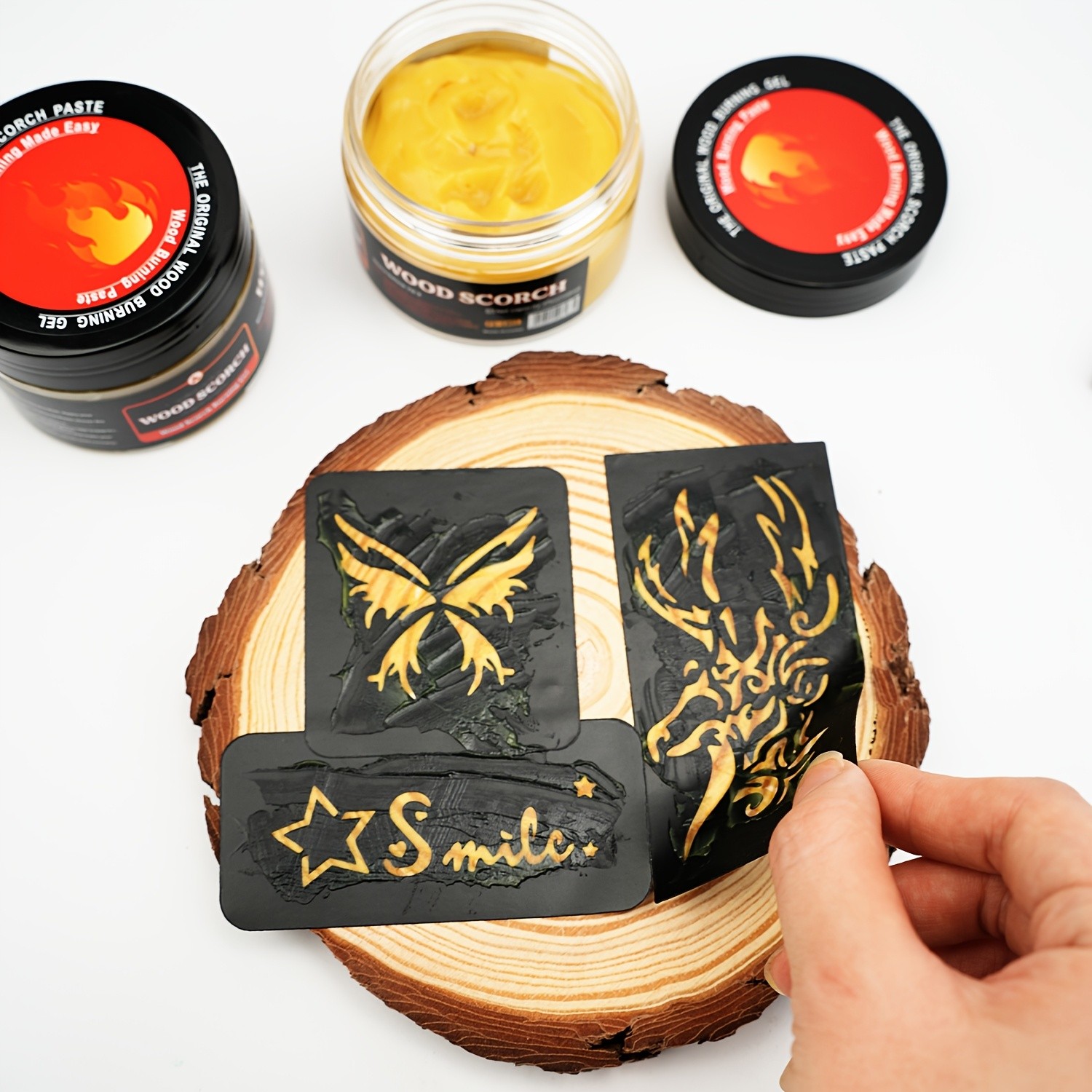 FLYSEA Scorch Burning Gel 4oz (120ml)  Easy DIY Craft Gel for Wood Branding, Stenciling & Detailed Art Patterns