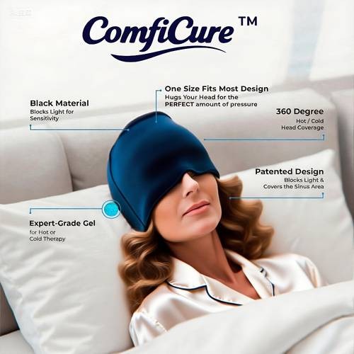 ComfiCure Ice Cap for Head  Cold & Hot Relief for Migraines, Tension & Everyday Wellness