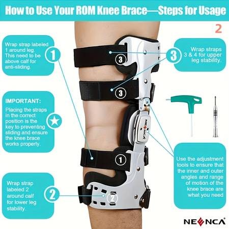 NEENCA Adjustable Knee Brace  Professional ACL, MCL, PCL Support with Unloading ROM Hinge Fixator
