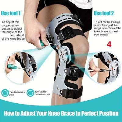 NEENCA Adjustable Knee Brace  Professional ACL, MCL, PCL Support with Unloading ROM Hinge Fixator