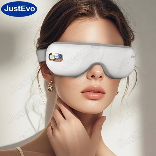 JustEvo Eye Massager  Relaxing Eye Mask with Gentle Music, Warm Therapy & Wireless Comfort