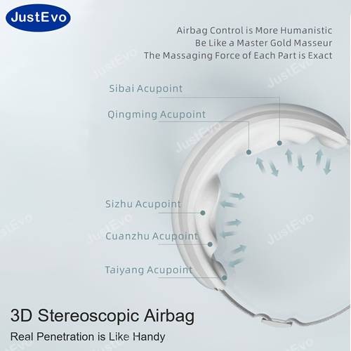 JustEvo Eye Massager  Relaxing Eye Mask with Gentle Music, Warm Therapy & Wireless Comfort
