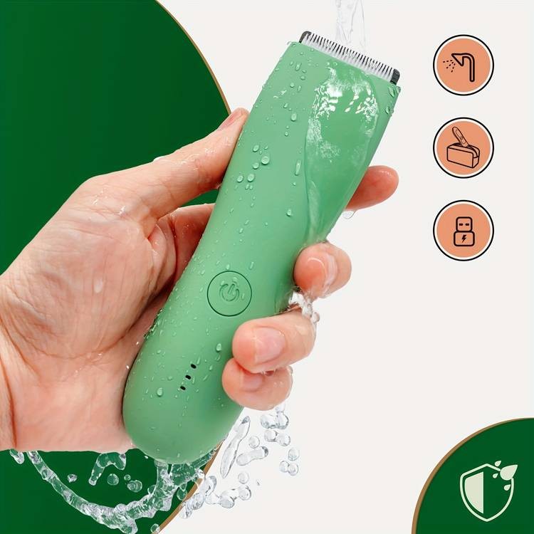 YAFULL Professional Body Hair Trimmer  IPX6 Wet/Dry Grooming, Ceramic Blade & Rechargeable Lithium Battery