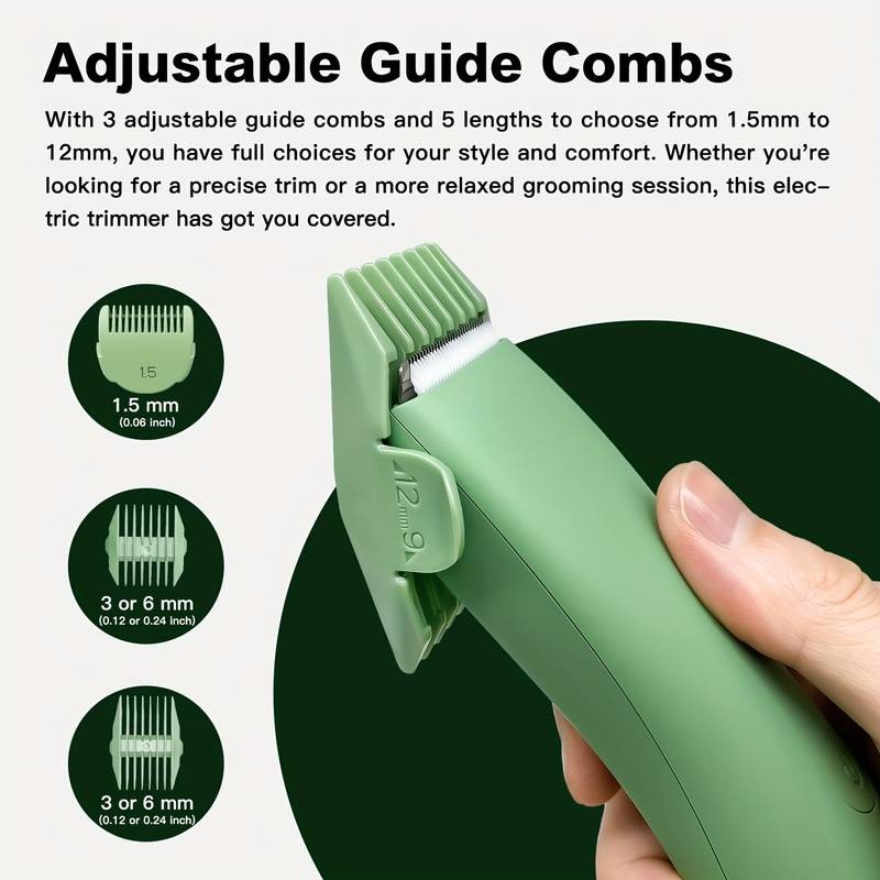 YAFULL Professional Body Hair Trimmer  IPX6 Wet/Dry Grooming, Ceramic Blade & Rechargeable Lithium Battery