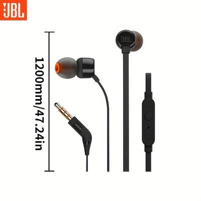 JBL T110 Wired Headphones  Lightweight In-Ear Earphones with Clear Sound, Push-Button Control & Tangle-Free Cable