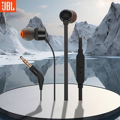 JBL T110 Wired Headphones  Lightweight In-Ear Earphones with Clear Sound, Push-Button Control & Tangle-Free Cable