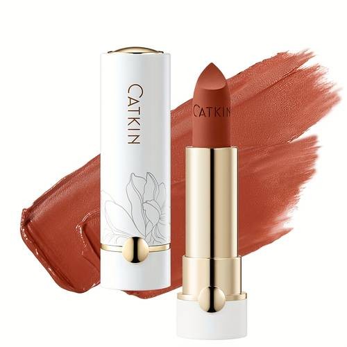 CATKIN Ice Blossom Matte Lipstick  Deep Red Elegance That Lasts All Day