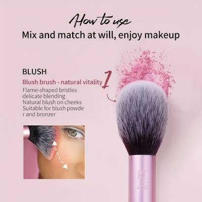 Real Techniques Upgraded Face Makeup Brush Set 418  Everyday Pro-Looking Makeup Made Easy