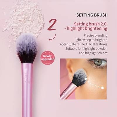 Real Techniques Upgraded Face Makeup Brush Set 418  Everyday Pro-Looking Makeup Made Easy