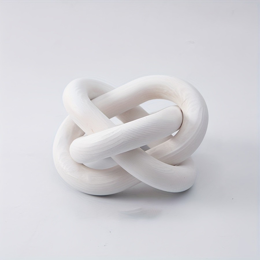 YUMIPLUS Hand-Carved Wooden Chain Sculpture  Modern Farmhouse & Boho Rustic Decor for Indoor & Outdoor Spaces