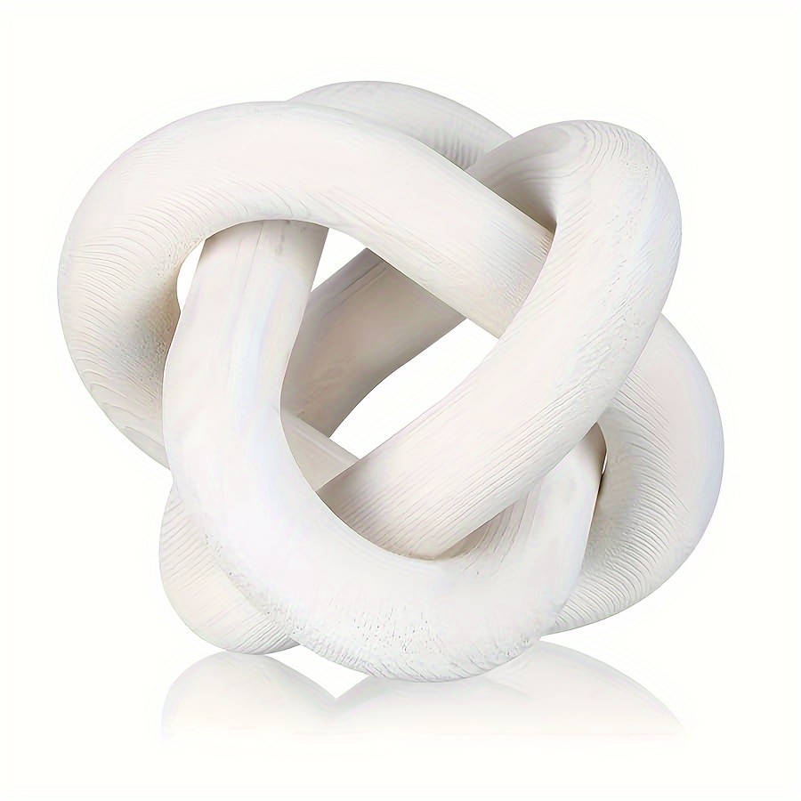 YUMIPLUS Hand-Carved Wooden Chain Sculpture  Modern Farmhouse & Boho Rustic Decor for Indoor & Outdoor Spaces