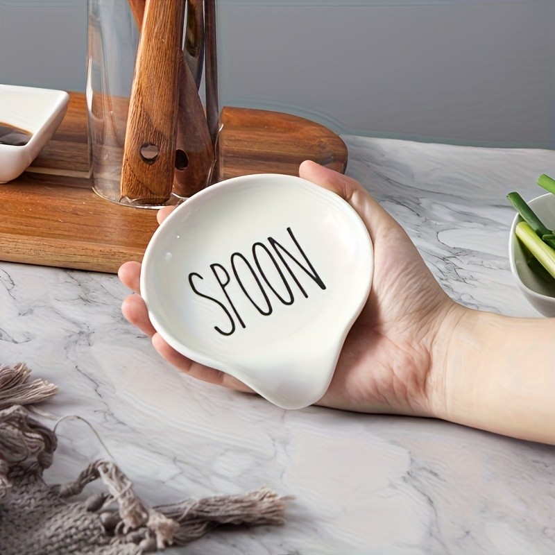 YUMIPLUS Ceramic Spoon Rest  10.92cm Round Minimalist Spoon Holder for Kitchen, Home & Outdoor Use