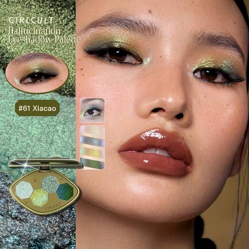 GIRLCULT Halloween Green Sparkling Eyeshadow  Golden Green Chameleon Dazzle