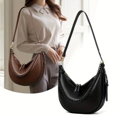 OGEHUAFEE Women'S Vintage Crossbody Bag - Adjustable Strap, Zipper Closure, Synthetic, Retro Style, Black & Brown, Perfect for Casual or Formal Occasions, Casual Accessory | Vintage Crossbody | Synthetic Bag, Purse