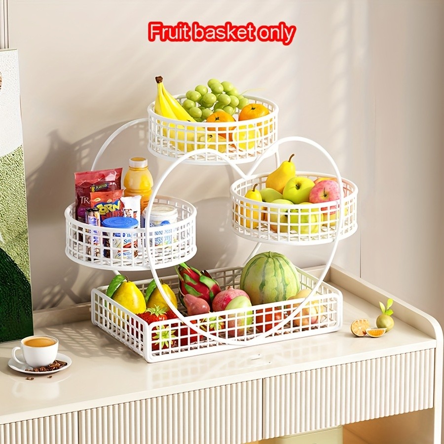 YUMIPLUS Heart-Shaped 3-Tier Fruit Basket  Elegant Countertop Display for Snacks, Fruits & Events