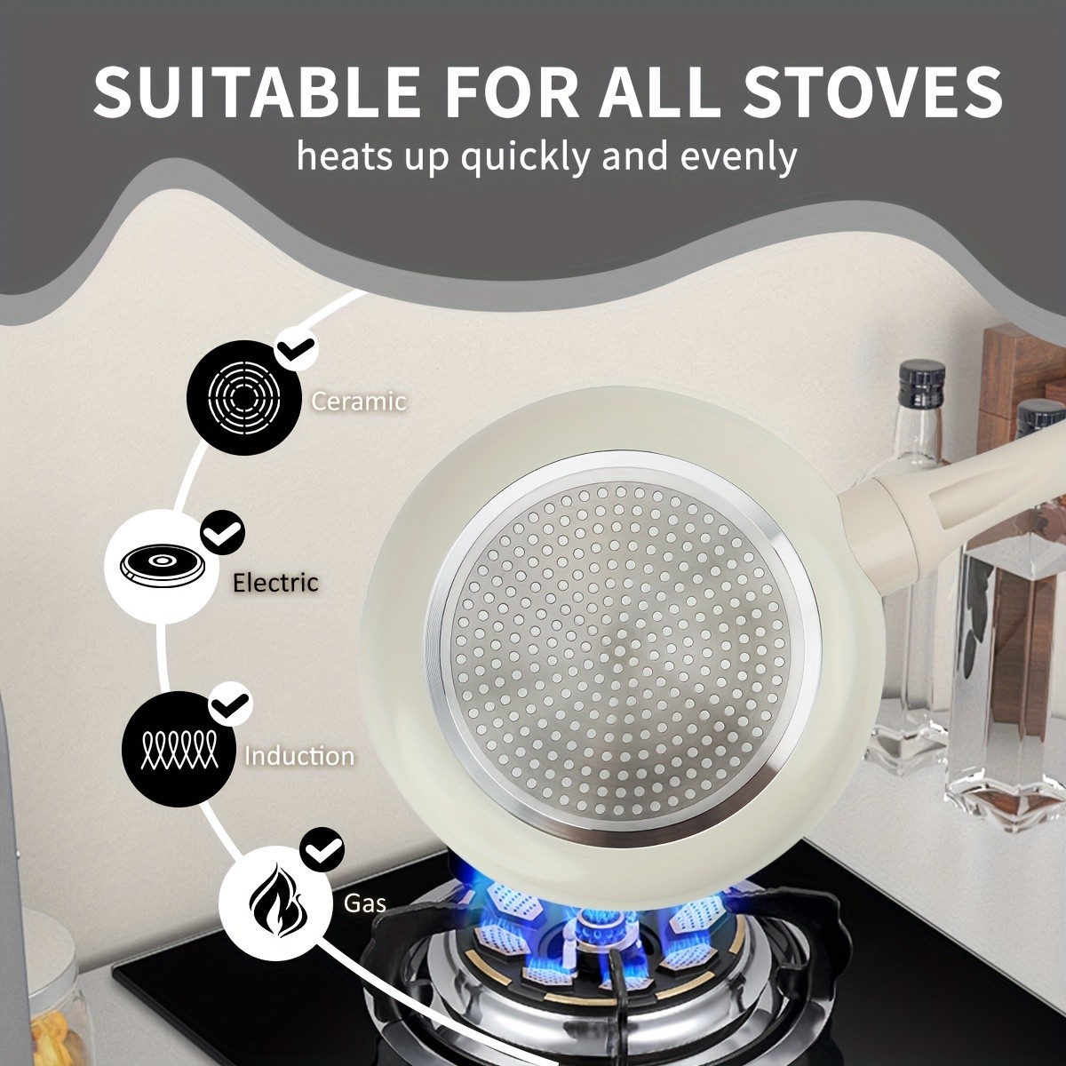 KPXSIAION Non-Stick Granite Frying Pan Set  PFOA-Free Skillets for All Stoves (9.45'' / 10.25'' / 11'')