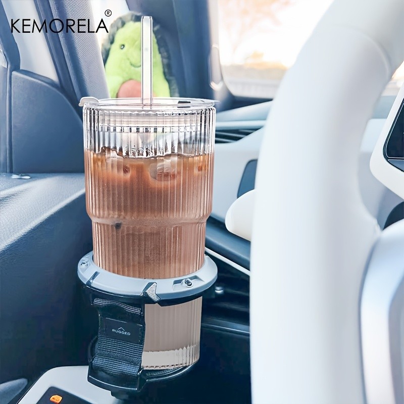 KEMORELA Large Capacity Vertical Striped Glass Cups with Lids  Reusable Dishwasher-Safe Tumblers for Cold Drinks, Coffee & Juice