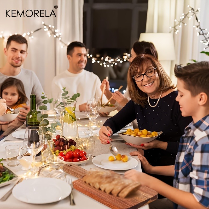 KEMORELA Acacia Wood Cutting Board with Handle  Extra Long Natural Grain Serving Board for Cheese, Charcuterie, Bread & Fruit