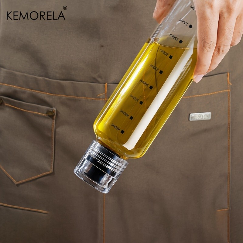 KEMORELA Graduated Glass Oil Dispenser Bottle  PVC-Free Measurement Bottle for Cooking Oil, Soy Sauce, Honey & More