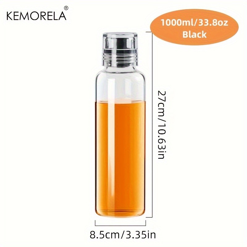 KEMORELA Graduated Glass Oil Dispenser Bottle  PVC-Free Measurement Bottle for Cooking Oil, Soy Sauce, Honey & More