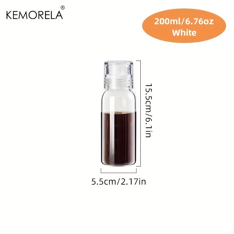 KEMORELA Graduated Glass Oil Dispenser Bottle  PVC-Free Measurement Bottle for Cooking Oil, Soy Sauce, Honey & More