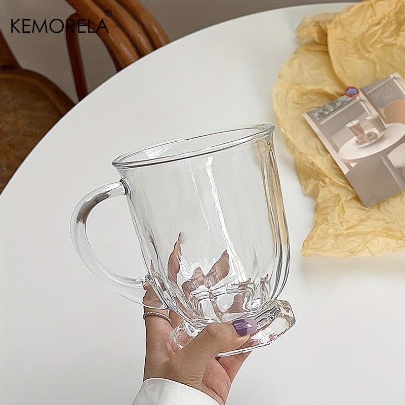 KEMORELA Large Capacity Retro Glass Cup BPA-Free Recyclable Drinkware for Iced Tea, Juice, Coffee & Milk