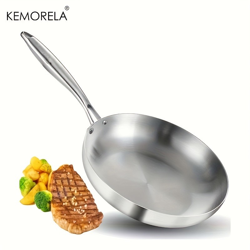 KEMORELA Nonstick Frying Pan  304 Stainless Steel Easy-Clean Skillet for Eggs, Omelettes & Everyday Cooking