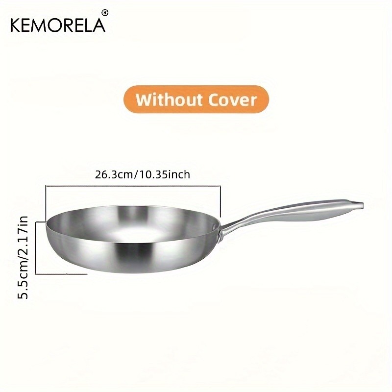 KEMORELA Nonstick Frying Pan  304 Stainless Steel Easy-Clean Skillet for Eggs, Omelettes & Everyday Cooking