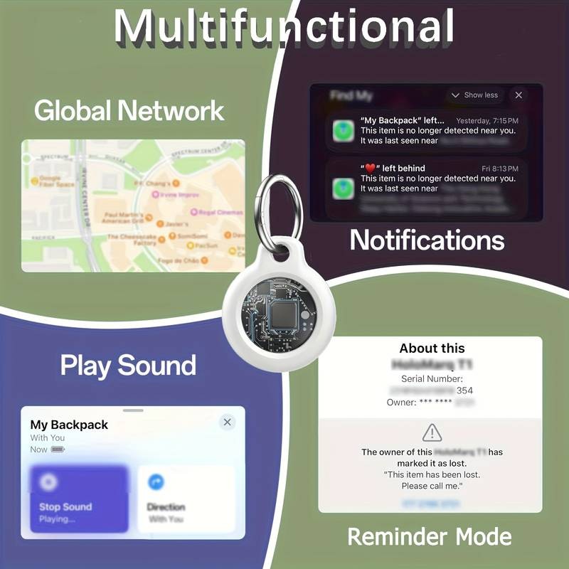 HUTHUR Air Tag Tracker Holder Pack (1/2/3/4 Pack)  Silicone Case + Keyring for Apple Find My