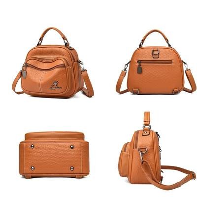 OGEHUAFEE Womens Elegant Mini Backpack  Premium PU Crossbody/Backpack Hybrid with Kangaroo Logo & Tassel Accents